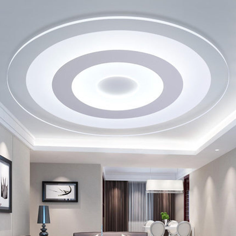 White Disk Shaped Flush Light Simple Style LED Acrylic Ceiling Mounted Light for Bedroom