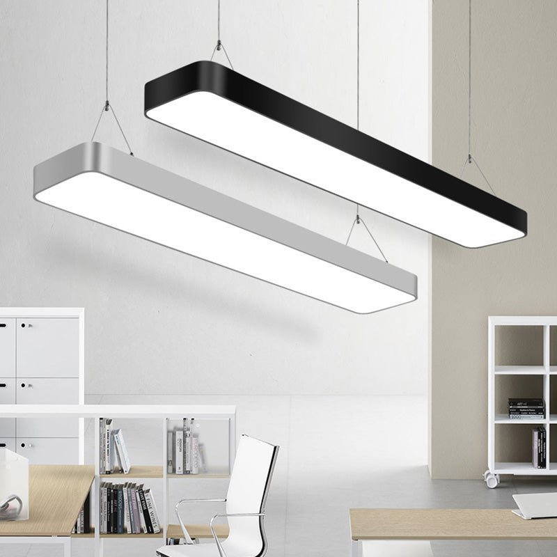 Einfache Rechteck -Anhänger Beleuchtung Metall Office LED Hängende Licht mit Acryldiffusor