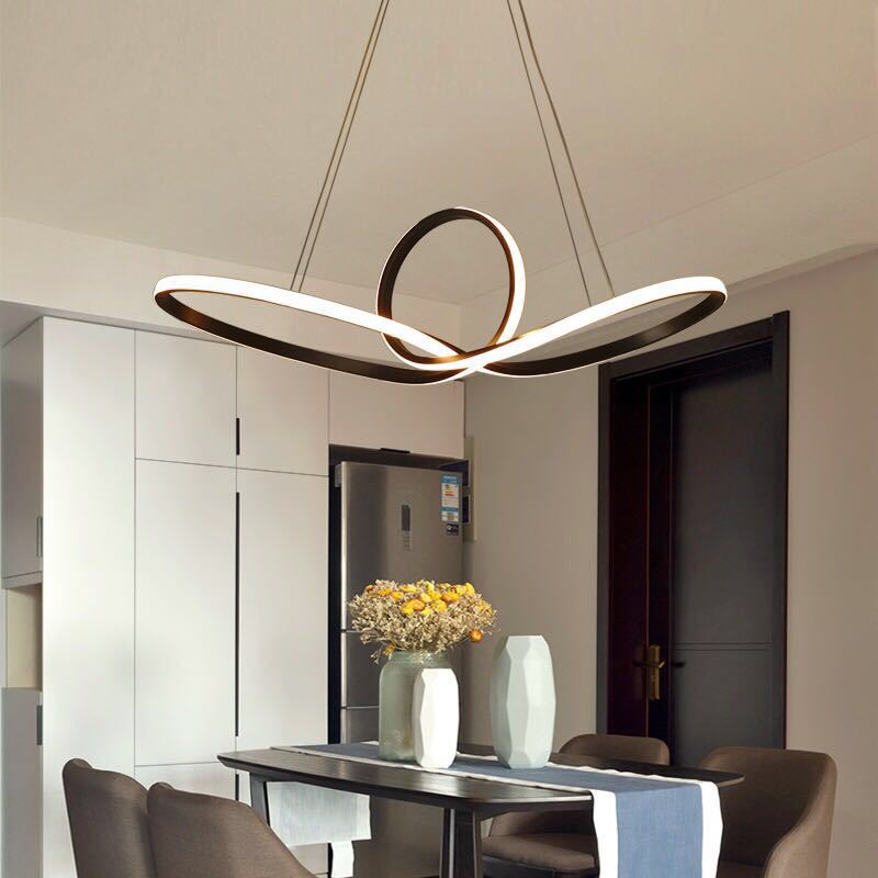 Acrylic Twist Pendant Ceiling Light Simplicity LED Suspended Lighting Fixture for Dining Room