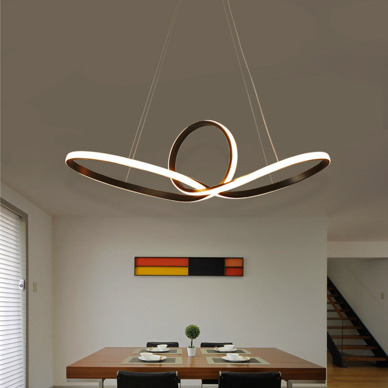 Acrylic Twist Pendant Ceiling Light Simplicity LED Suspended Lighting Fixture for Dining Room