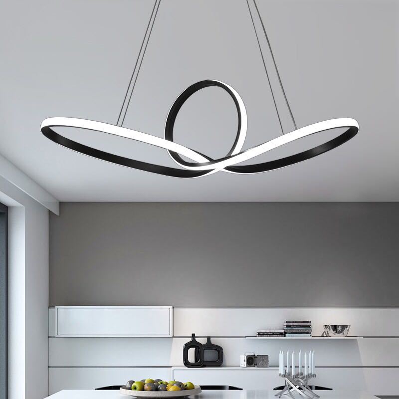 Acrylic Twist Pendant Ceiling Light Simplicity LED Suspended Lighting Fixture for Dining Room