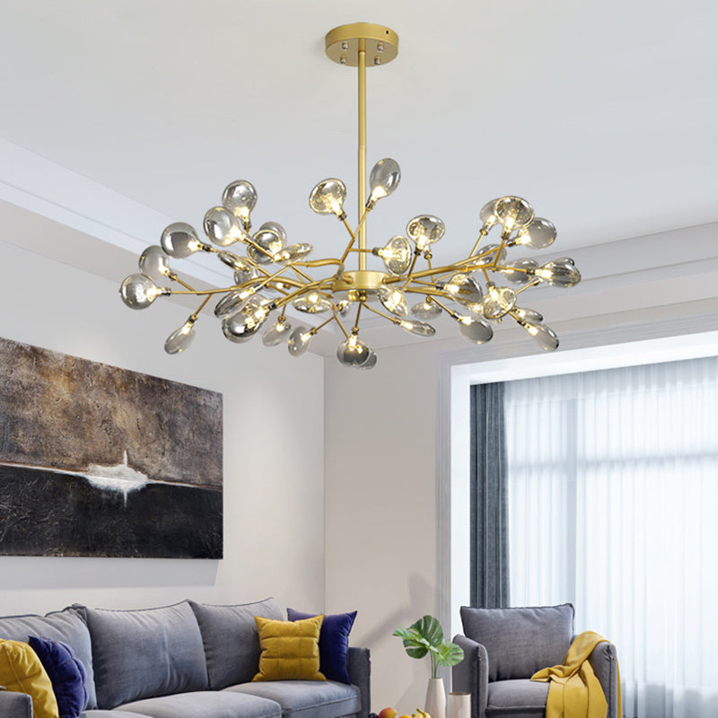 Glass Firefly Chandelier Lighting Postmodern Ceiling Suspension Lamp for Living Room