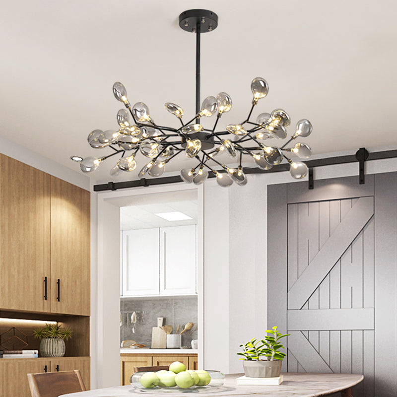 Glass Firefly Chandelier Lighting Postmodern Ceiling Suspension Lamp for Living Room