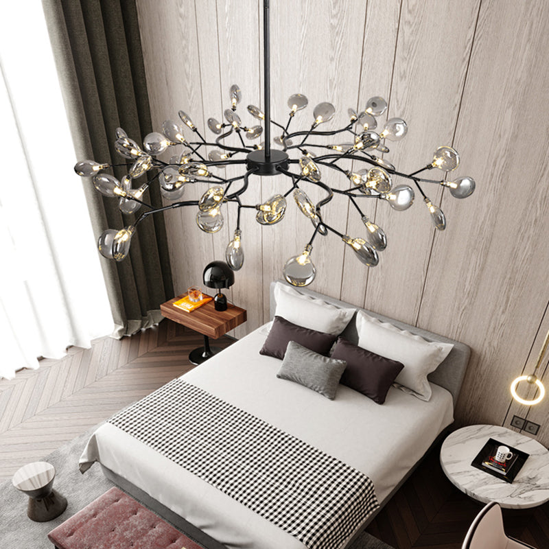 Glass Firefly Chandelier Lighting Postmodern Ceiling Suspension Lamp for Living Room