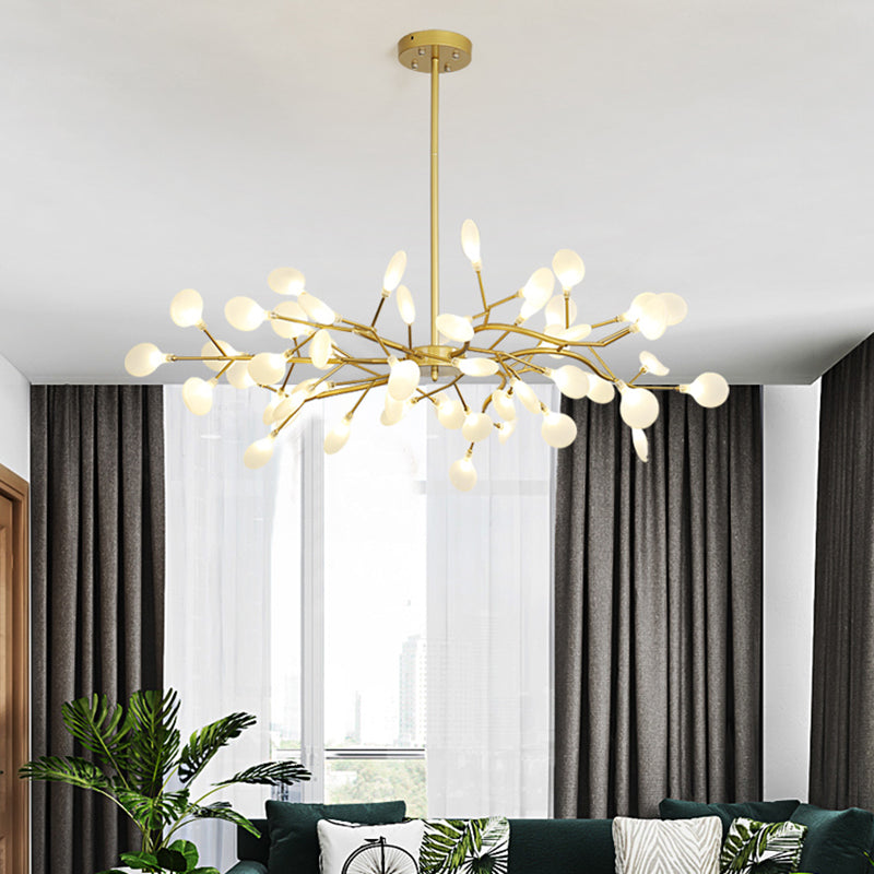 Glass Firefly Chandelier Lighting Postmodern Ceiling Suspension Lamp for Living Room