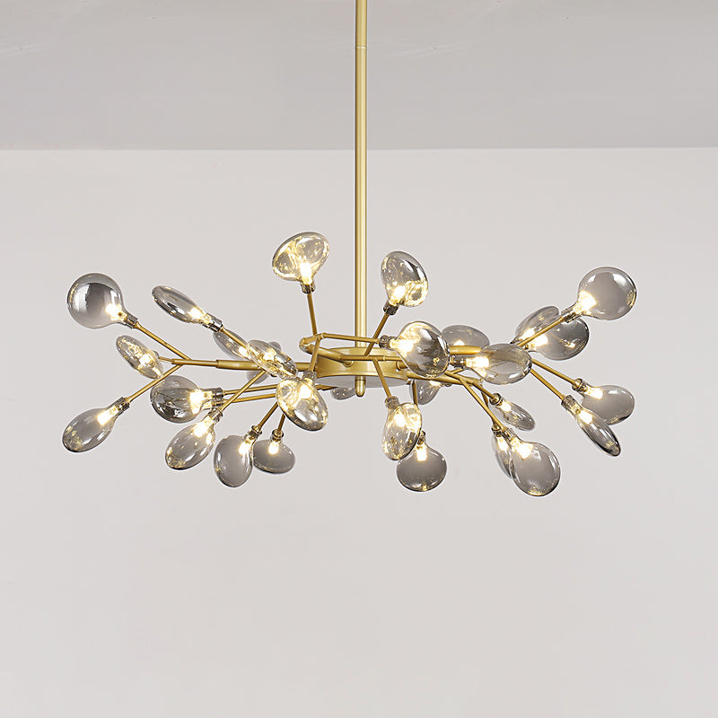 Glass Firefly Chandelier Lighting Postmodern Ceiling Suspension Lamp for Living Room