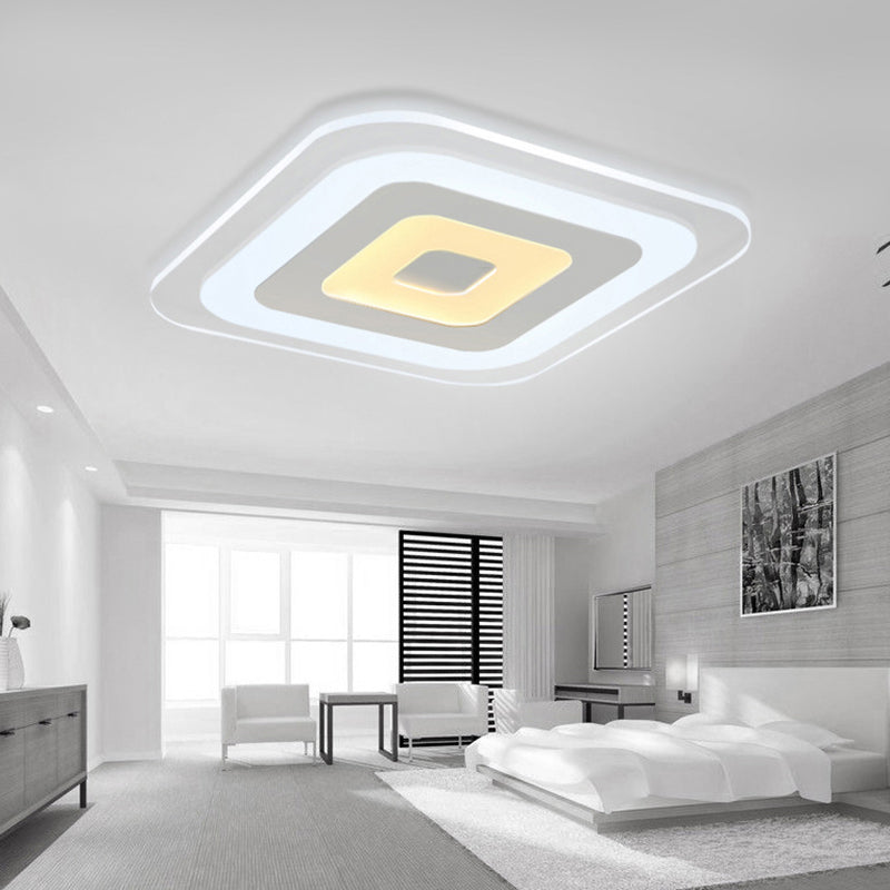 Luz de techo LED montada en superficie súper delgada, luz empotrada de acrílico para sala de estar, color blanco
