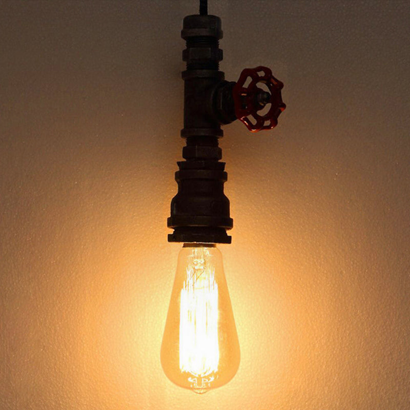 Bronze Exposed Bulb Pendant Ceiling Light Industrial Iron 1-Light Restaurant Down Lighting