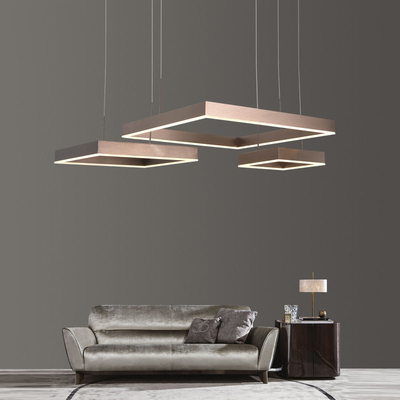 Luce a sospensione acrilica quadrata Light Light Modern Light LEDELIER Apparecchi di illuminazione il lampadario