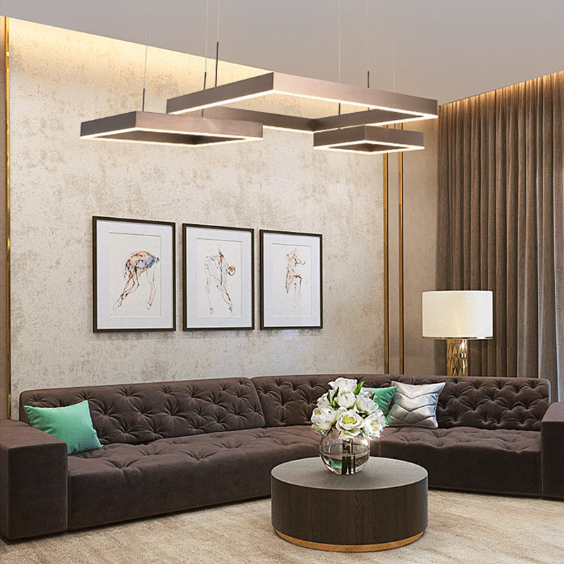 Luce a sospensione acrilica quadrata Light Light Modern Light LEDELIER Apparecchi di illuminazione il lampadario