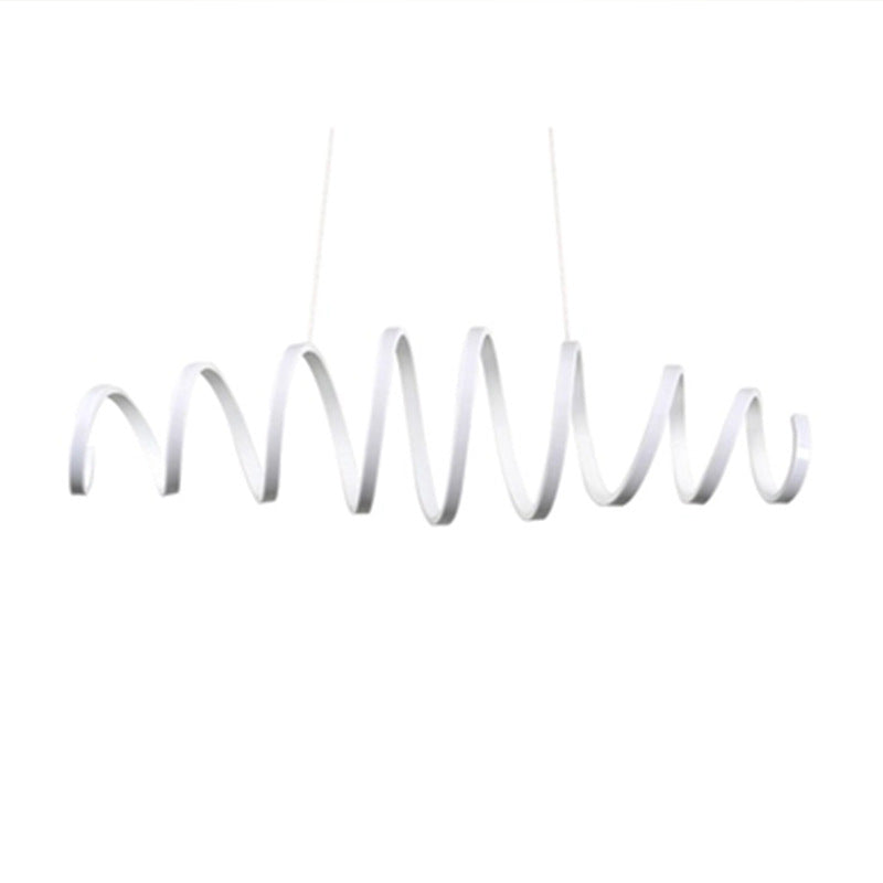 White Spiral Pendant Light Minimalism LED Acrylic Ceiling Suspension Lamp for Dining Room