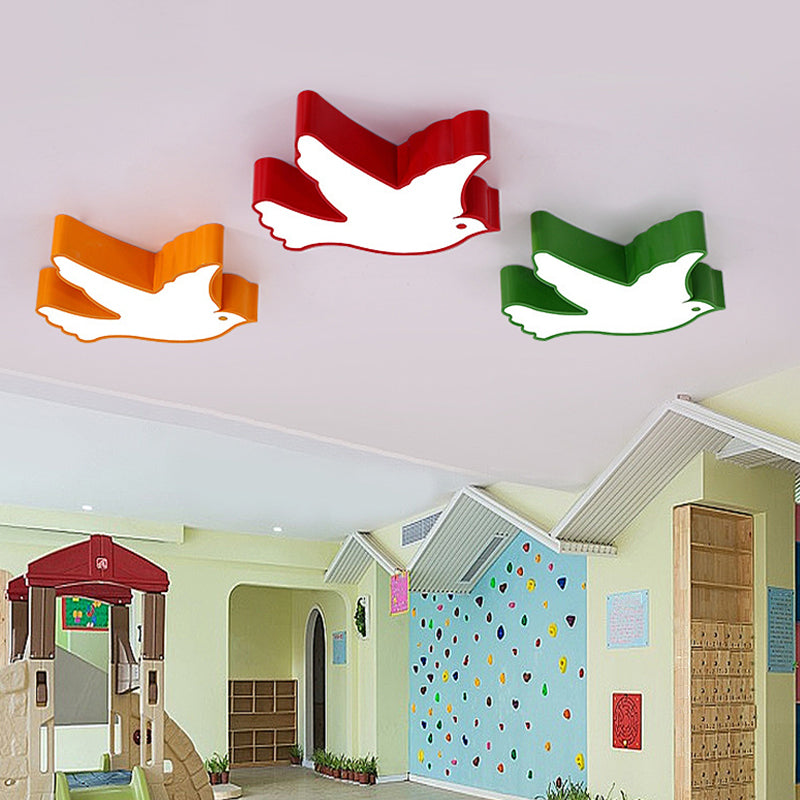 Acryl Vogel-förmig Flush Mount Lighting Cartoon LED Deckenleuchte für die Nursery School