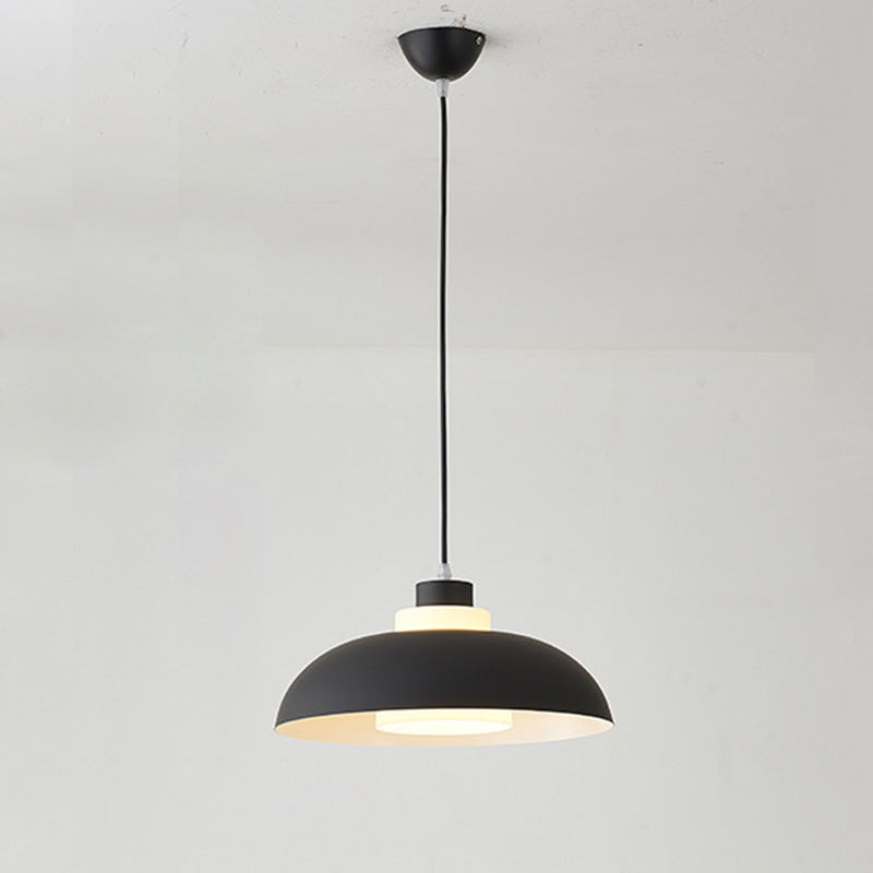 Bol en aluminium plafonnier pendrier léger macaron à la lampe à bulbe unique avec insert de l'ombre acrylique