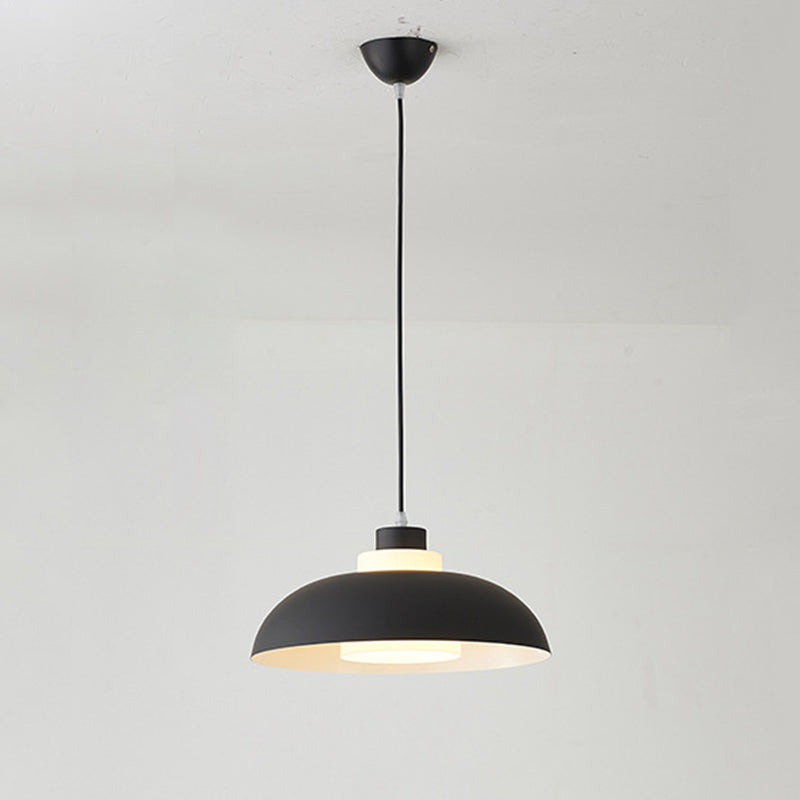 Bol en aluminium plafonnier pendrier léger macaron à la lampe à bulbe unique avec insert de l'ombre acrylique