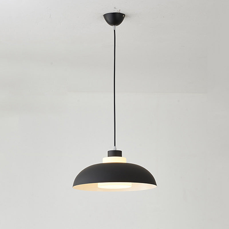 Bol en aluminium plafonnier pendrier léger macaron à la lampe à bulbe unique avec insert de l'ombre acrylique