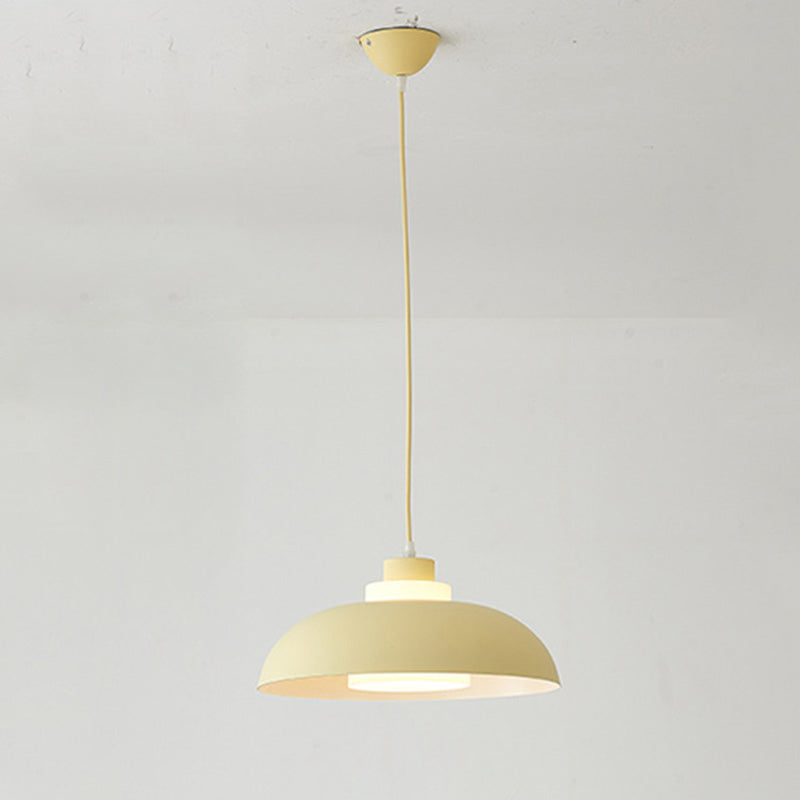 Bol en aluminium plafonnier pendrier léger macaron à la lampe à bulbe unique avec insert de l'ombre acrylique