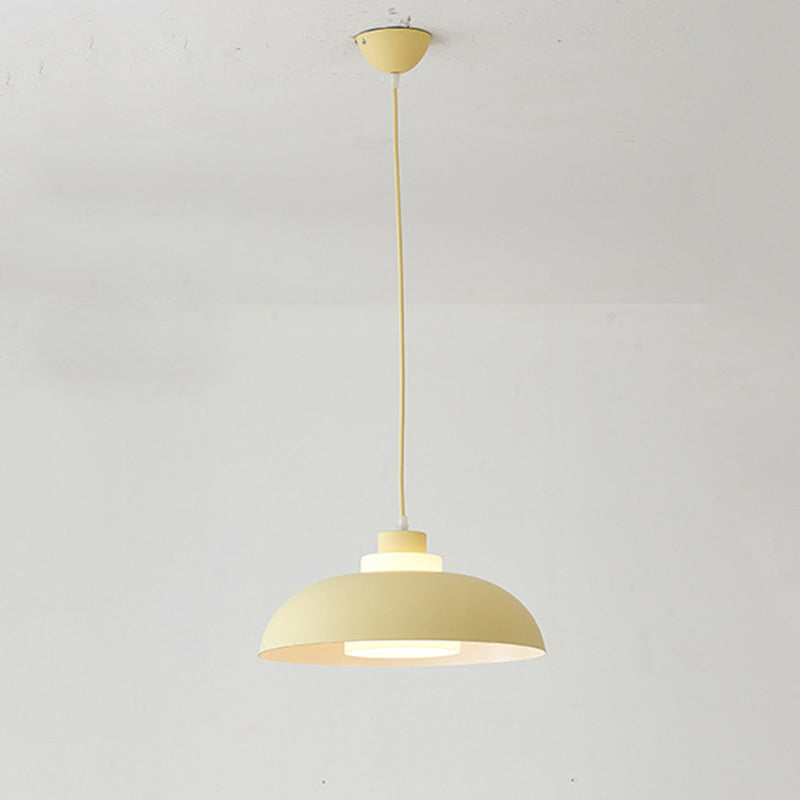Bol en aluminium plafonnier pendrier léger macaron à la lampe à bulbe unique avec insert de l'ombre acrylique