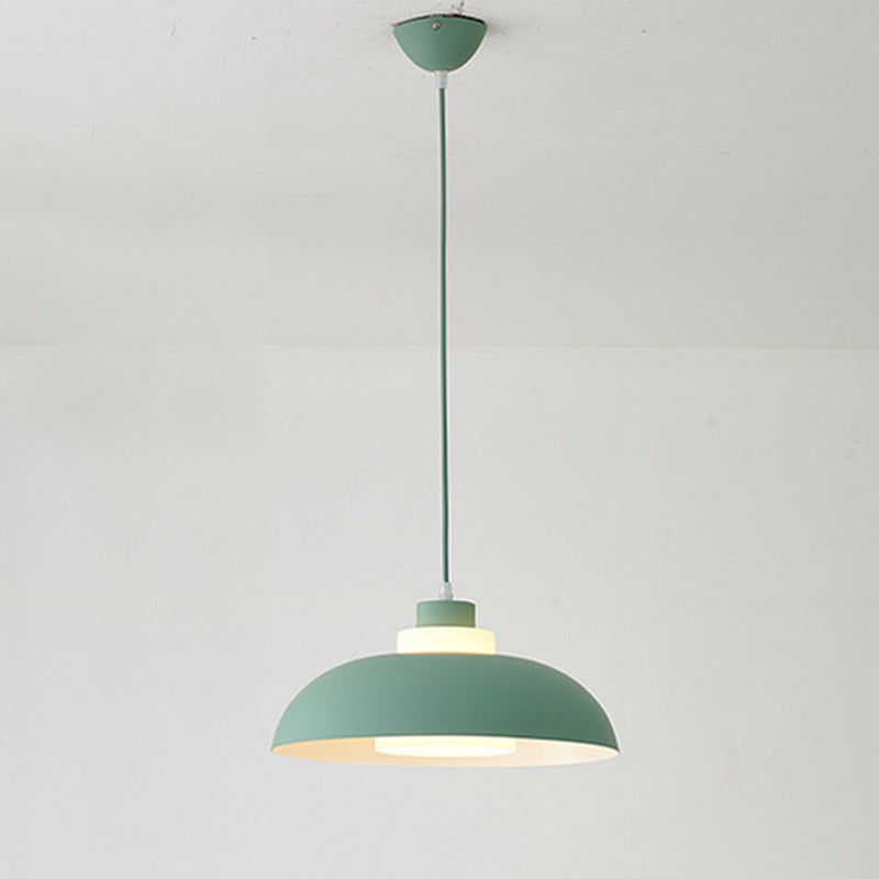 Bol en aluminium plafonnier pendrier léger macaron à la lampe à bulbe unique avec insert de l'ombre acrylique