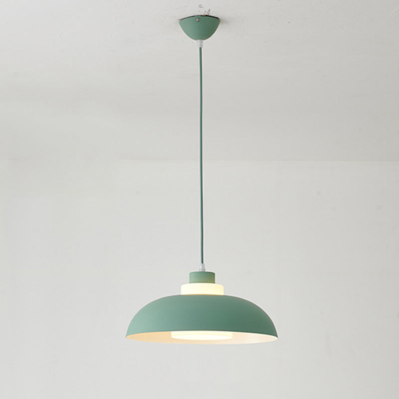 Bol en aluminium plafonnier pendrier léger macaron à la lampe à bulbe unique avec insert de l'ombre acrylique