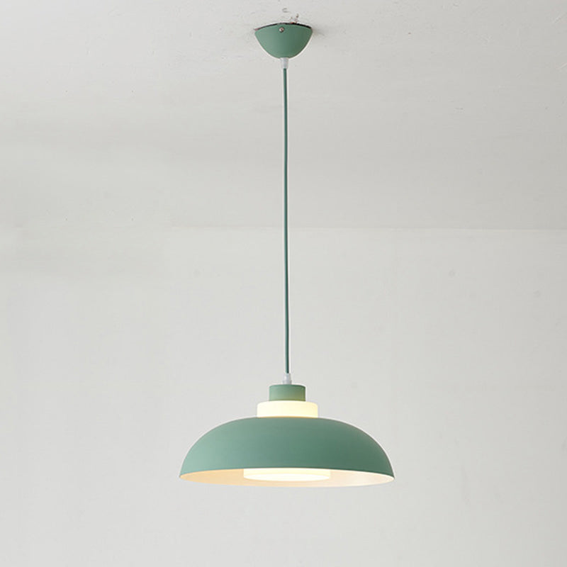 Bol en aluminium plafonnier pendrier léger macaron à la lampe à bulbe unique avec insert de l'ombre acrylique