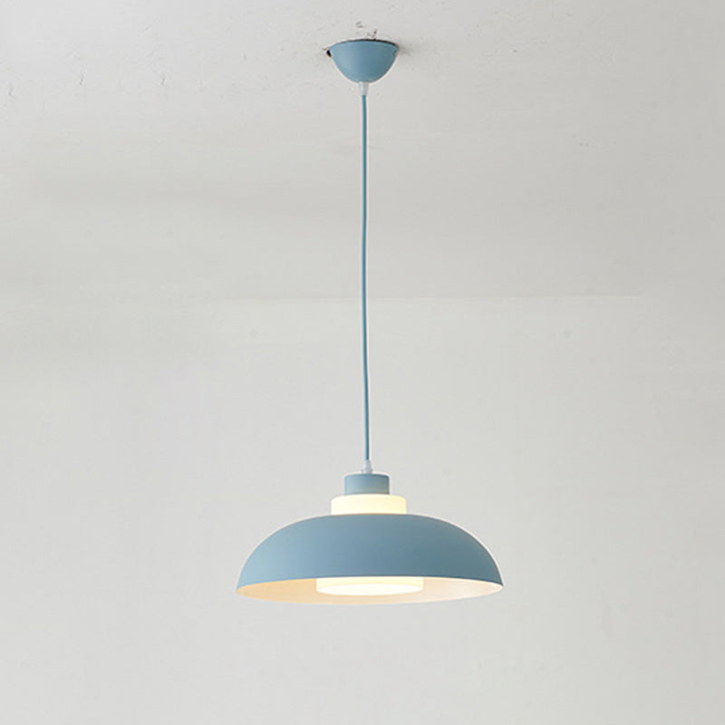 Bol en aluminium plafonnier pendrier léger macaron à la lampe à bulbe unique avec insert de l'ombre acrylique
