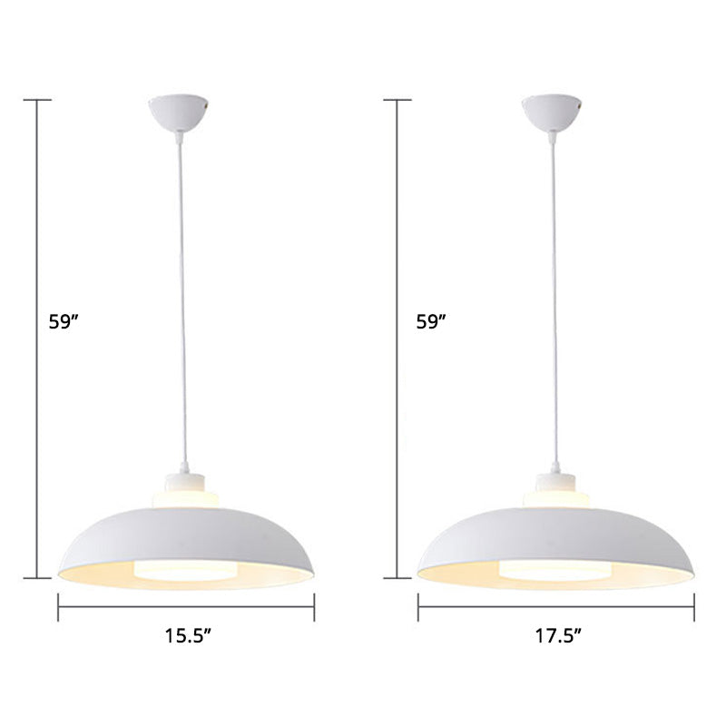 Bol en aluminium plafonnier pendrier léger macaron à la lampe à bulbe unique avec insert de l'ombre acrylique