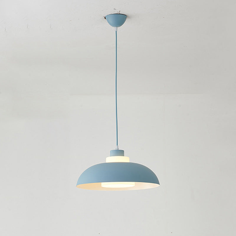 Bol en aluminium plafonnier pendrier léger macaron à la lampe à bulbe unique avec insert de l'ombre acrylique