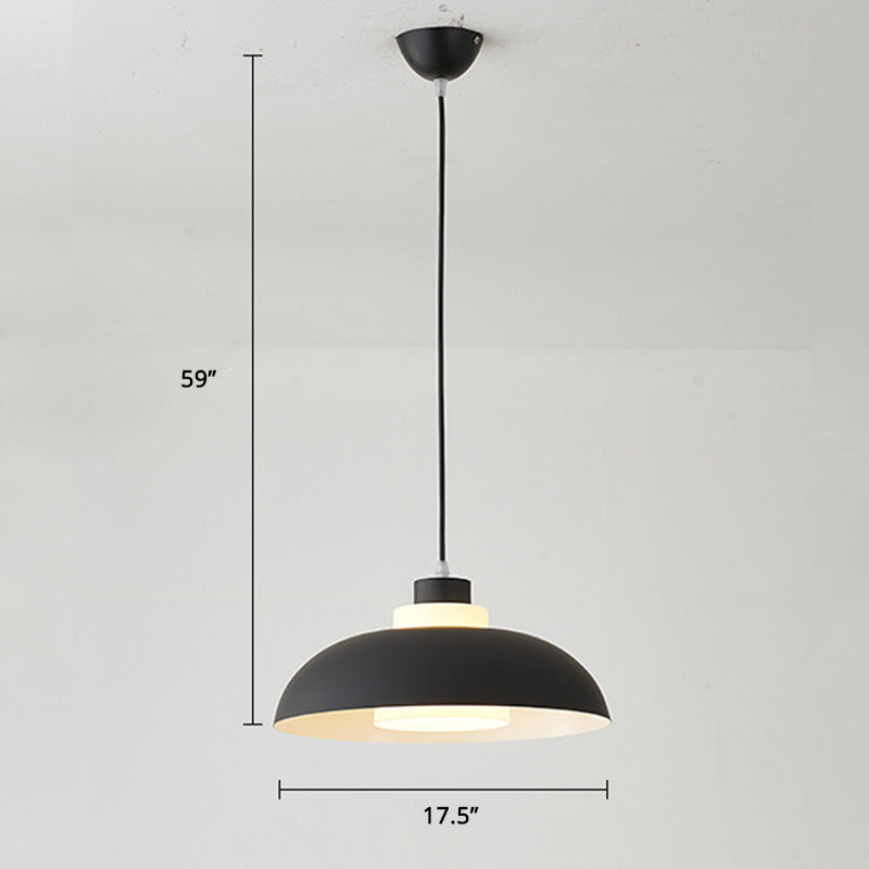 Bol en aluminium plafonnier pendrier léger macaron à la lampe à bulbe unique avec insert de l'ombre acrylique