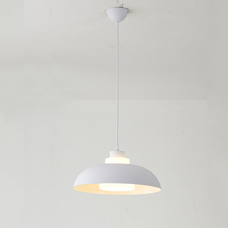 Bol en aluminium plafonnier pendrier léger macaron à la lampe à bulbe unique avec insert de l'ombre acrylique