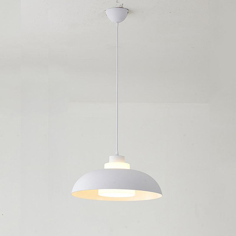 Bol en aluminium plafonnier pendrier léger macaron à la lampe à bulbe unique avec insert de l'ombre acrylique