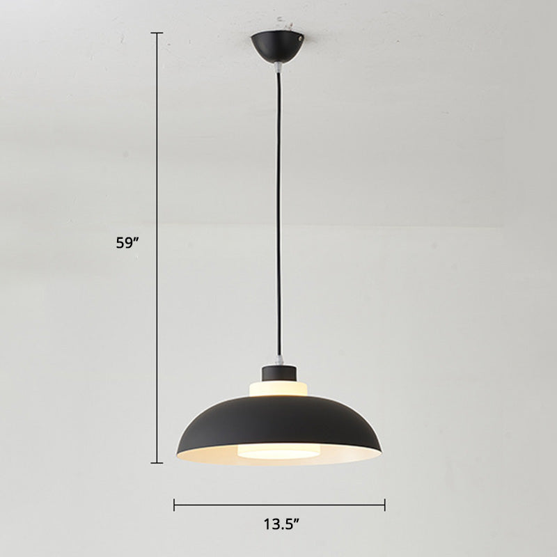 Bol en aluminium plafonnier pendrier léger macaron à la lampe à bulbe unique avec insert de l'ombre acrylique