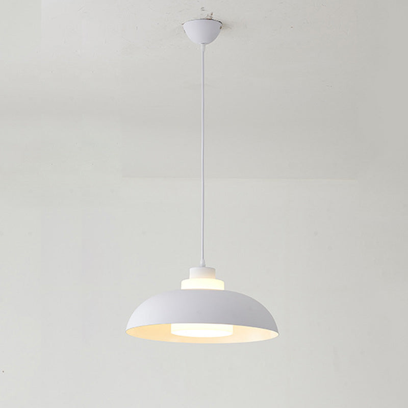 Bol en aluminium plafonnier pendrier léger macaron à la lampe à bulbe unique avec insert de l'ombre acrylique
