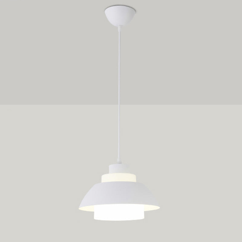 Bol en aluminium plafonnier pendrier léger macaron à la lampe à bulbe unique avec insert de l'ombre acrylique