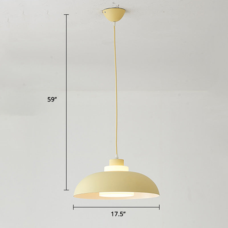 Bol en aluminium plafonnier pendrier léger macaron à la lampe à bulbe unique avec insert de l'ombre acrylique