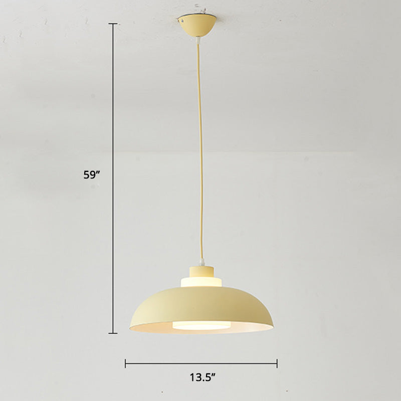 Bol en aluminium plafonnier pendrier léger macaron à la lampe à bulbe unique avec insert de l'ombre acrylique