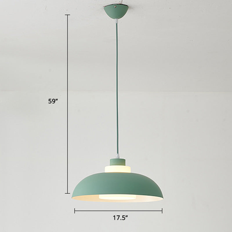 Bol en aluminium plafonnier pendrier léger macaron à la lampe à bulbe unique avec insert de l'ombre acrylique