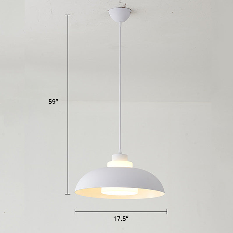 Bol en aluminium plafonnier pendrier léger macaron à la lampe à bulbe unique avec insert de l'ombre acrylique