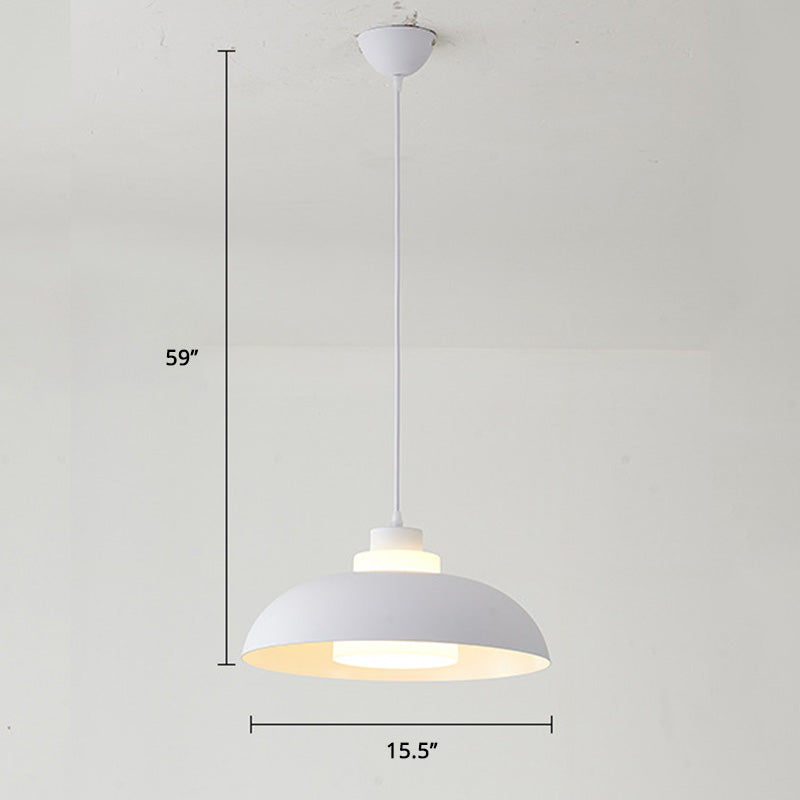 Bol en aluminium plafonnier pendrier léger macaron à la lampe à bulbe unique avec insert de l'ombre acrylique