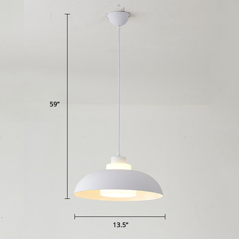 Bol en aluminium plafonnier pendrier léger macaron à la lampe à bulbe unique avec insert de l'ombre acrylique