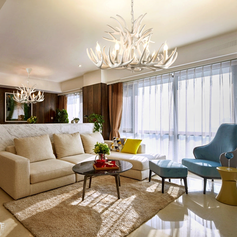 Lustre artificiel en lustre en lustre rustique Lumière suspendue avec conception de bulbe exposée