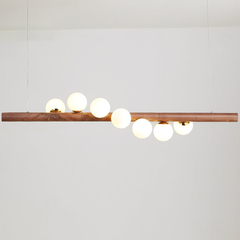 Jewelry Milk Glass Suspension Light Minimalistic Hanging Island Light for Dining Room