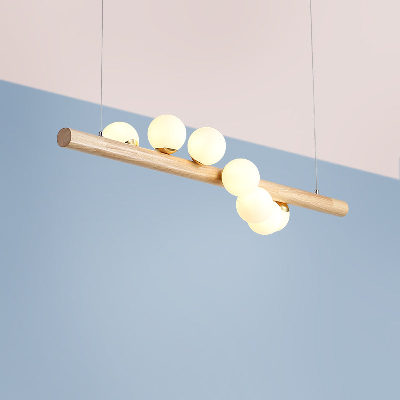 Jewelry Milk Glass Suspension Light Minimalistic Hanging Island Light for Dining Room