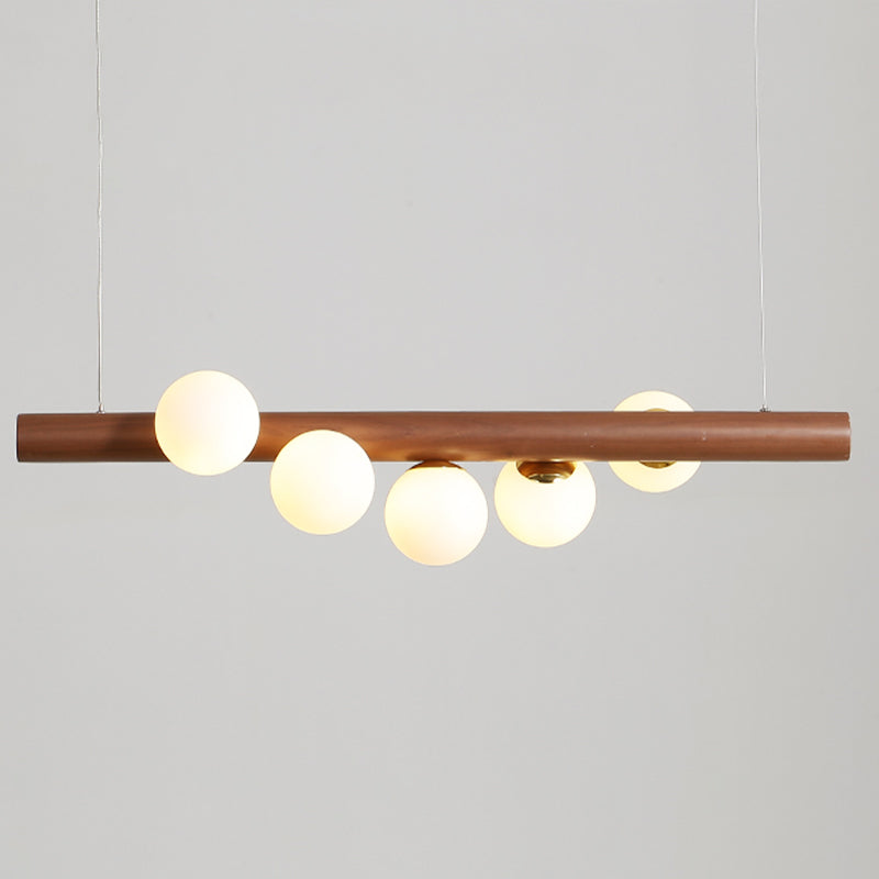 Jewelry Milk Glass Suspension Light Minimalistic Hanging Island Light for Dining Room