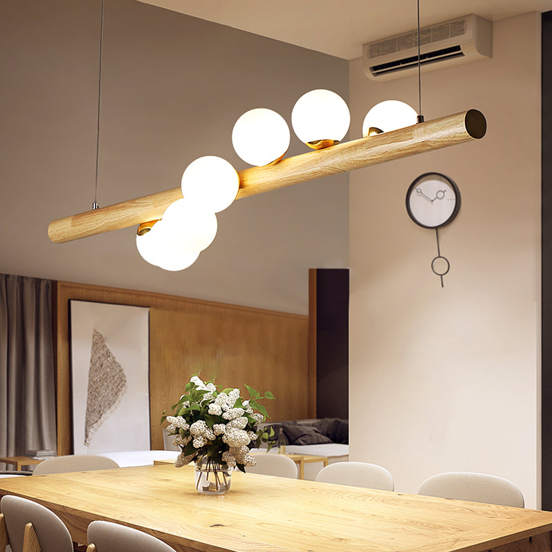 Jewelry Milk Glass Suspension Light Minimalistic Hanging Island Light for Dining Room