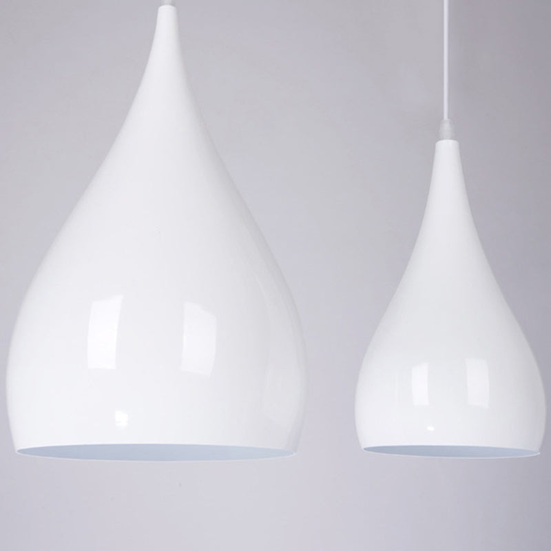 Tränendrop -geformte Decke Anhänger Makkaron Metall 1 Licht Speiseraum Leuchte Leuchte