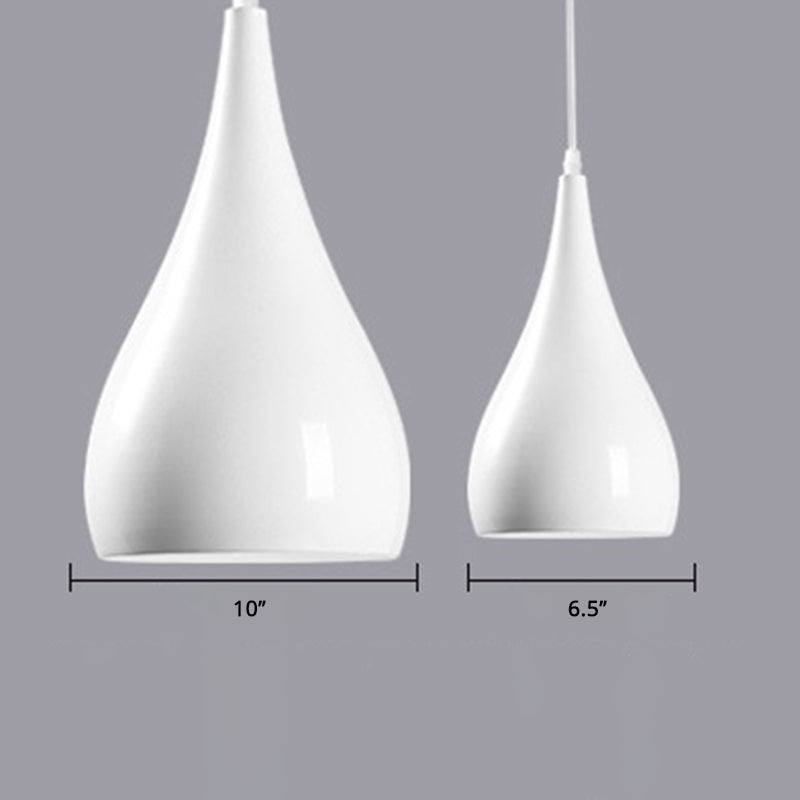 Tränendrop -geformte Decke Anhänger Makkaron Metall 1 Licht Speiseraum Leuchte Leuchte