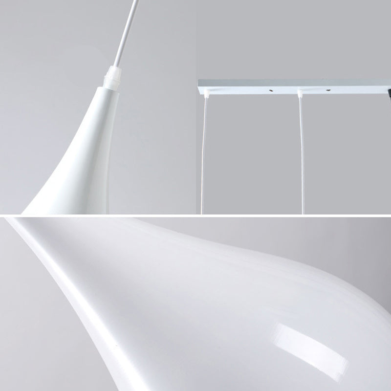 Tränendrop -geformte Decke Anhänger Makkaron Metall 1 Licht Speiseraum Leuchte Leuchte