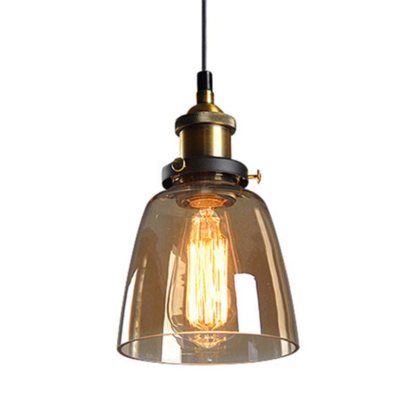 1-Head Glass Pendulum Light Nautical Geometric Shaped Dining Room Suspension Pendant Light