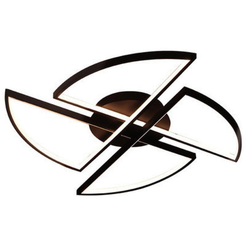 Zwart Pinwheel-vormig inbouwplafondarmatuur Minimalistisch LED-acryl inbouwlicht voor de woonkamer