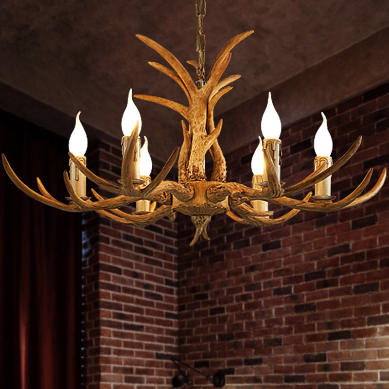 Bare Tree Branch Pendant Lamp Farmhouse Resin Chandelier Light Fixture for Restaurant